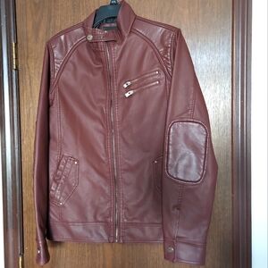 XRay Jeans Maroon Red Polyester Motorcycle Jacket Size S